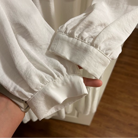 NEW TOPSHOP White Tiered Tie Neck Chuckon Long Sleeve Midi Dress 8US 12UK 40EUR - Picture 2 of 8